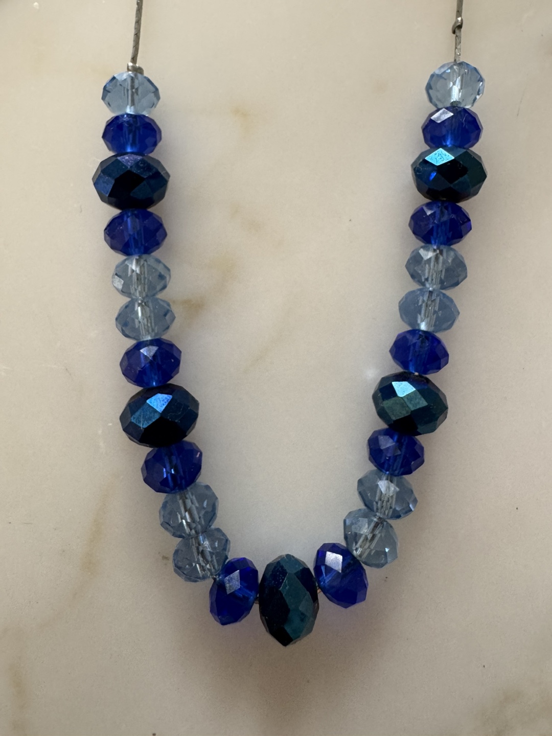 Blue Crystal Beaded Necklace #freecycle