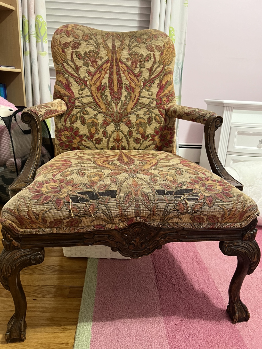 Vintage Floral Upholstered Armchair - photo 2