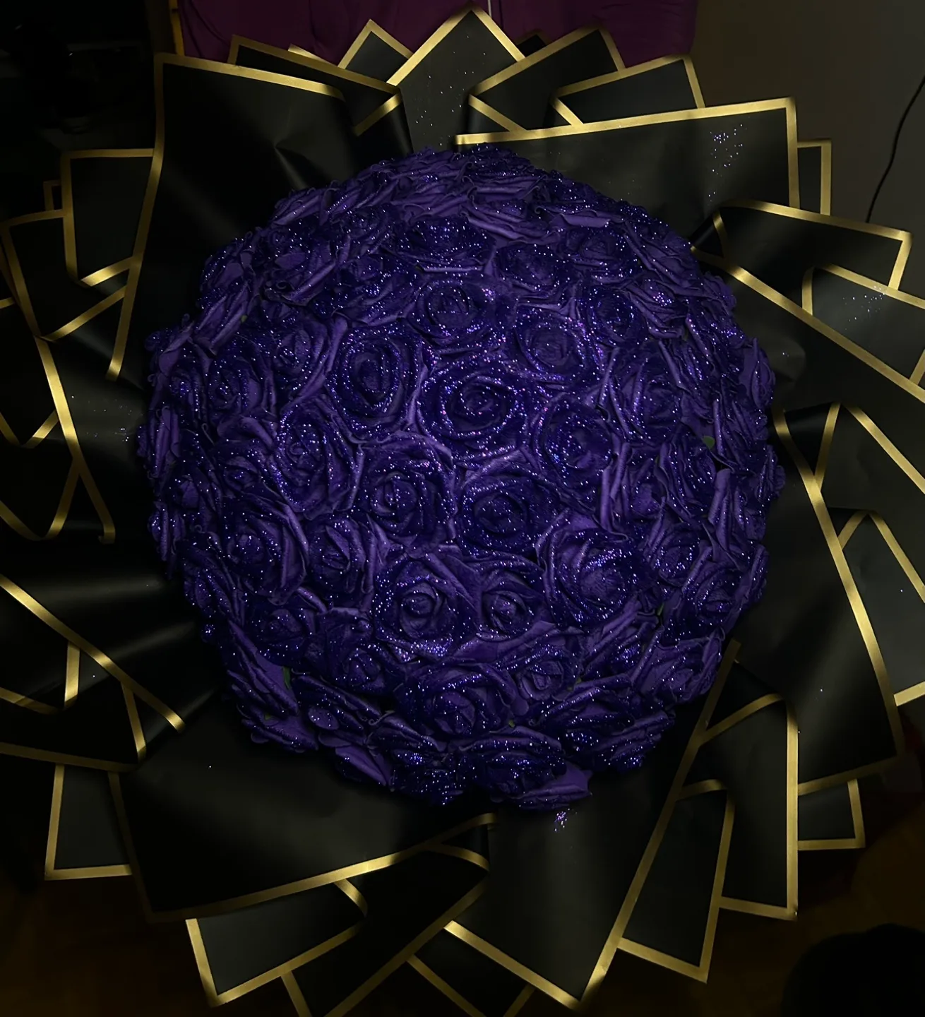 Purple Glitter Rose Bouquet thumbnail