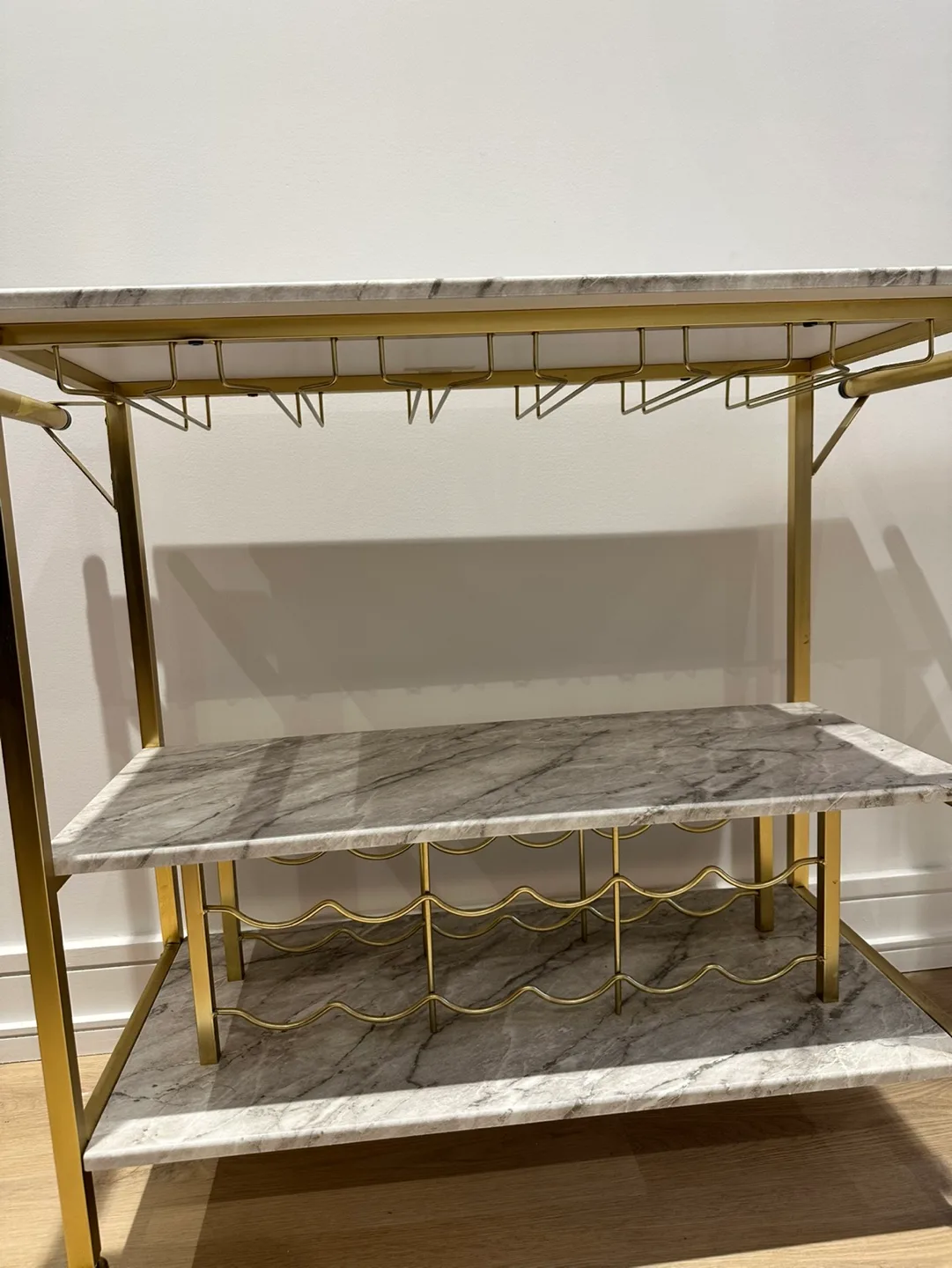 Gold Bar Cart with Marble Top image indicator(2)