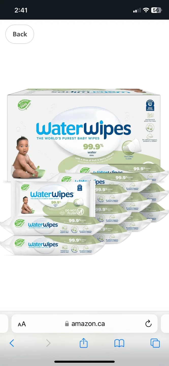 WaterWipes Baby Wipes 11 packs of 60 wipes thumbnail