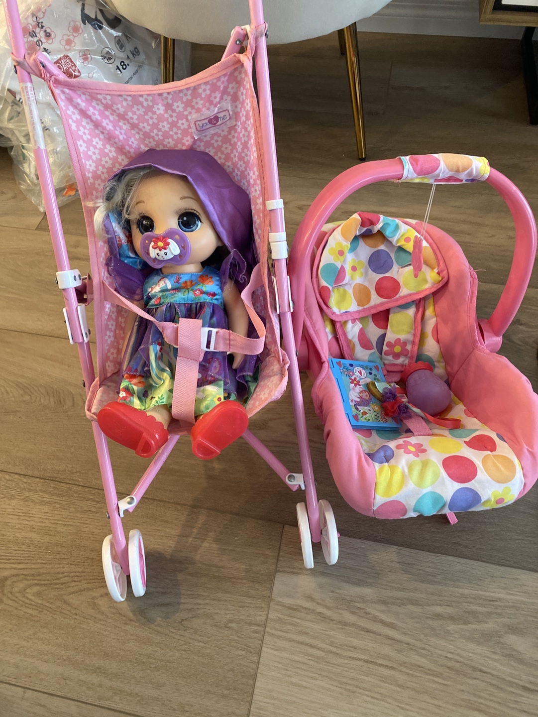 Baby Doll Stroller and Car Seat Set