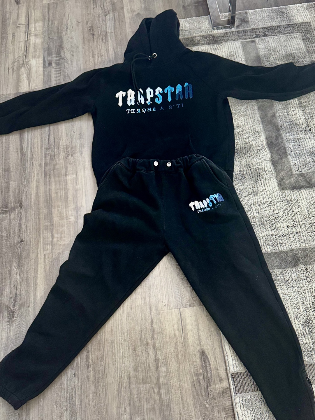 Trapstar Black Hoodie and Sweatpants Set