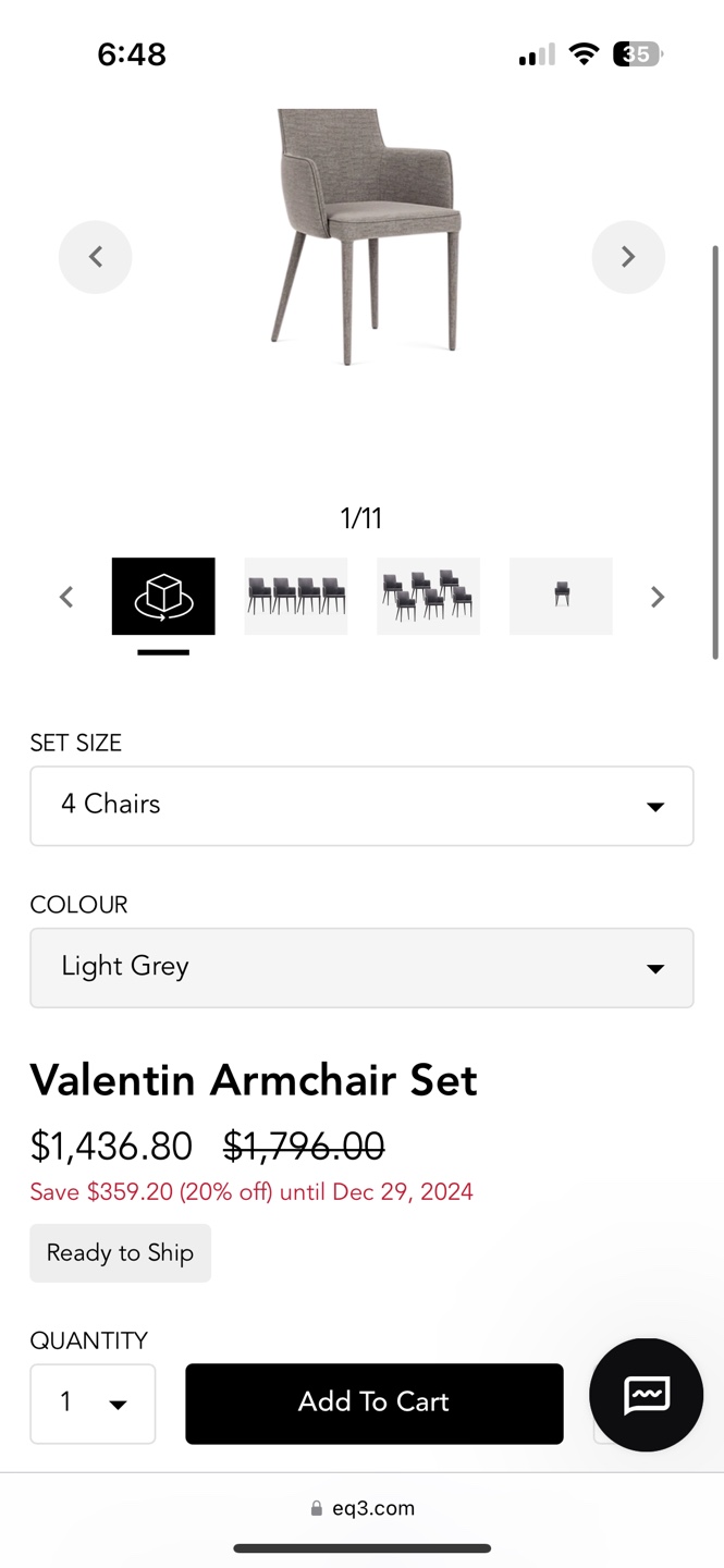 EQ3 Valentin Armchair Set (4 Chairs) - photo 3