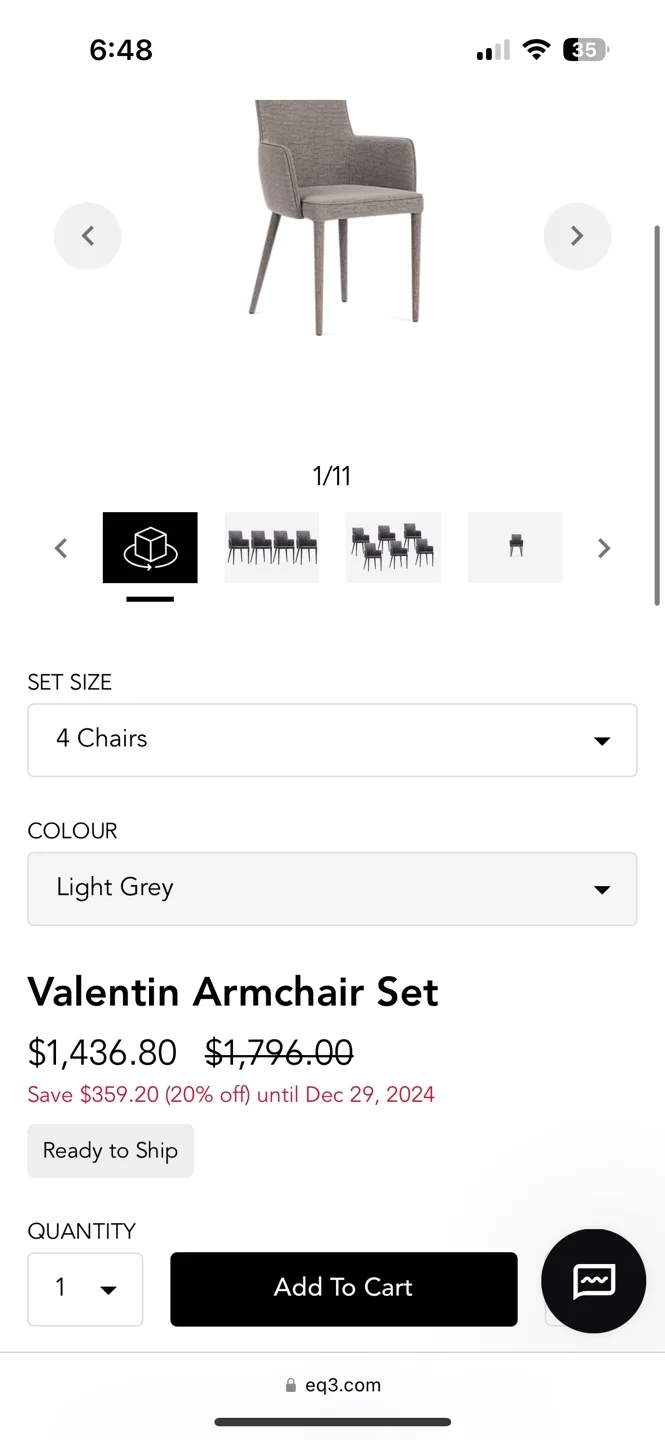 EQ3 Valentin Armchair Set (4 Chairs) image indicator(3)