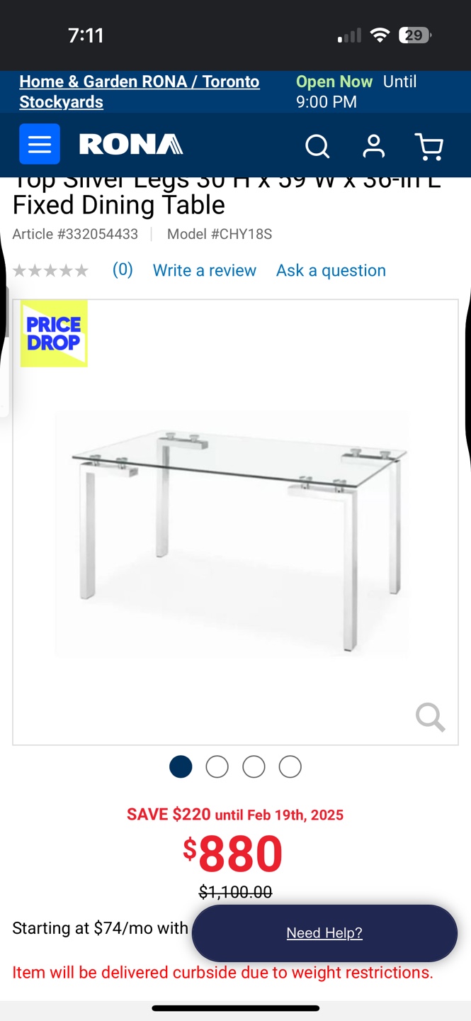 Glass Dining Table with Chrome Legs - photo 4
