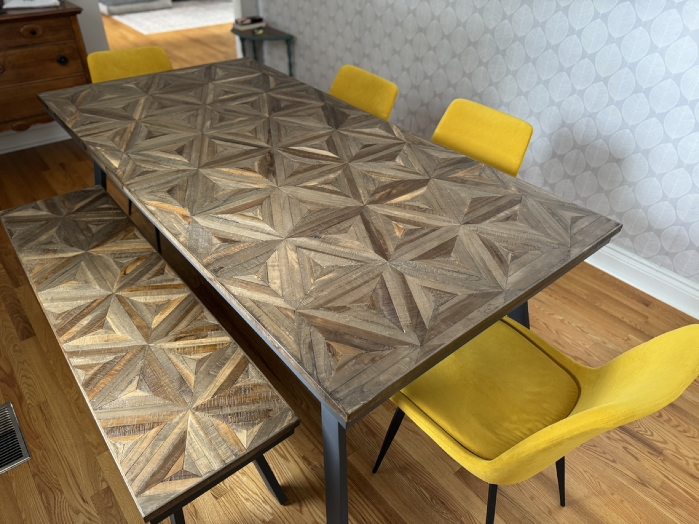 Dining Table with Bench and 4 Chairs