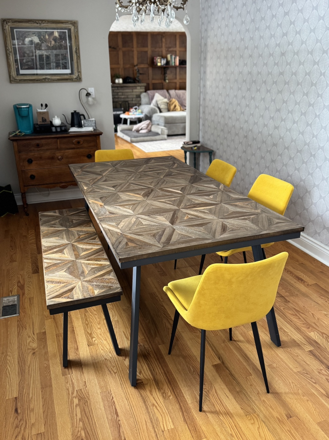 Dining Table with Bench and 4 Chairs - photo 4