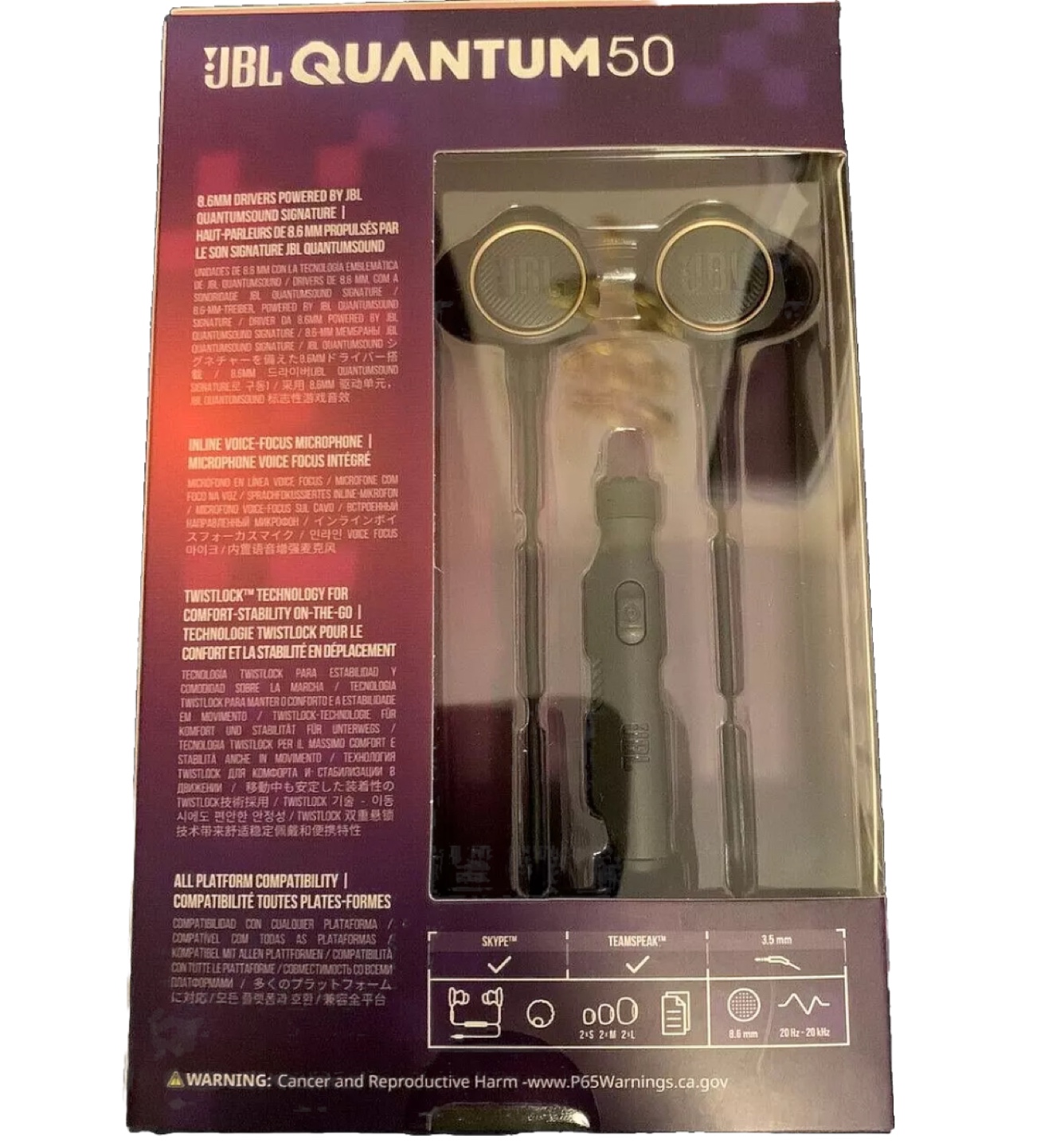 NEW JBL QUANTUM50 Clear Sound Comfort Earbuds with Quality Mic - photo 3
