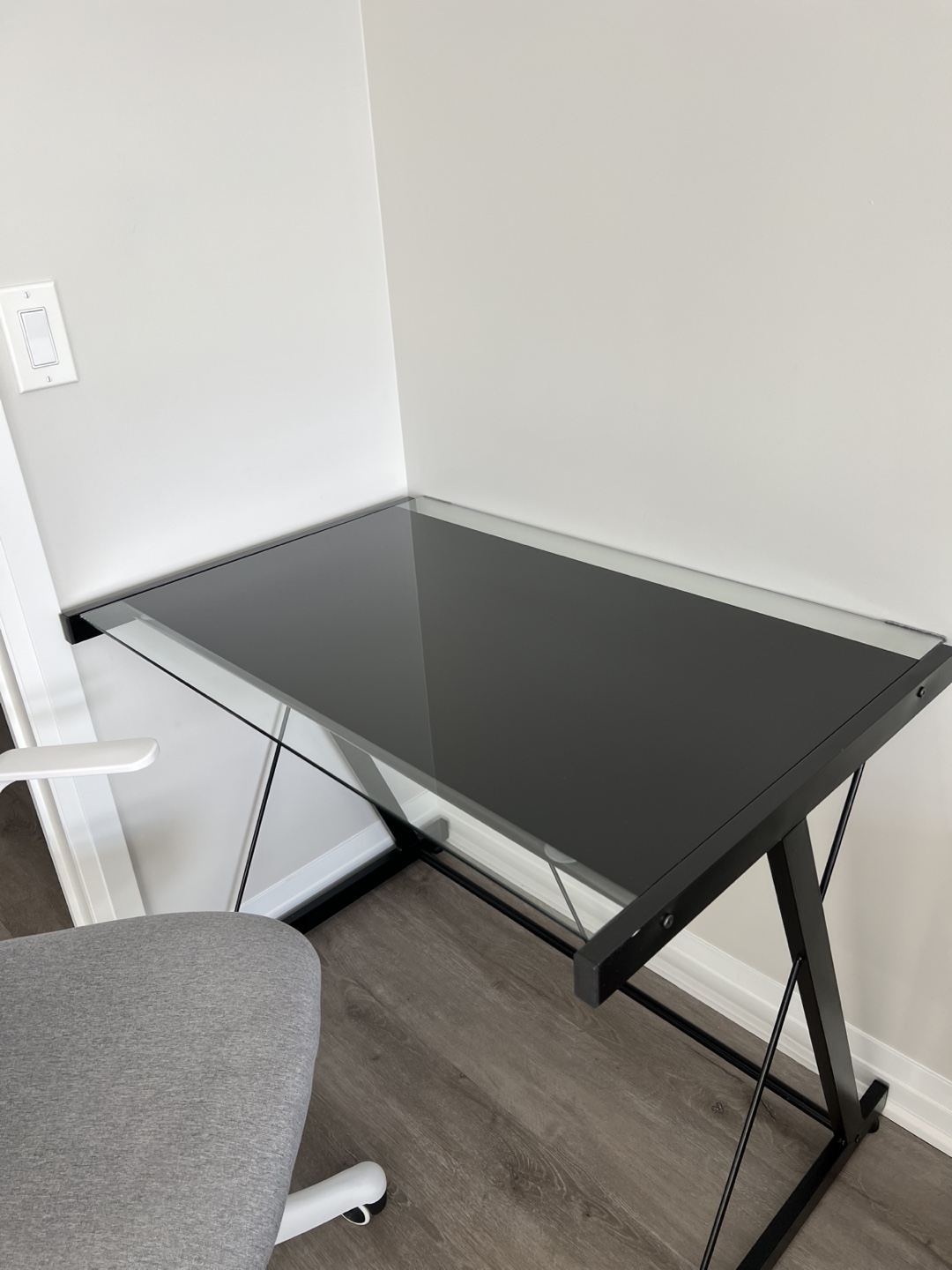 Black Glass Computer Desk - photo 2