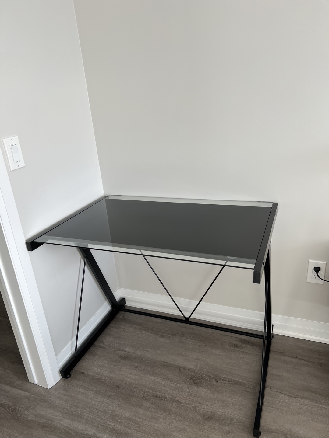 Black Glass Computer Desk