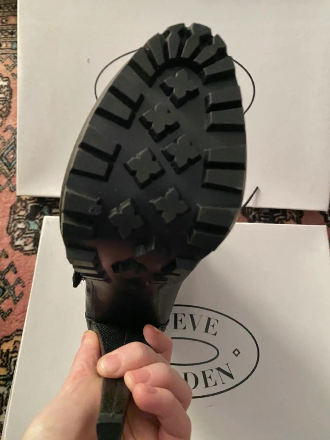 NIB Steve Madden Mallard Lace Leather Booties image indicator(6)