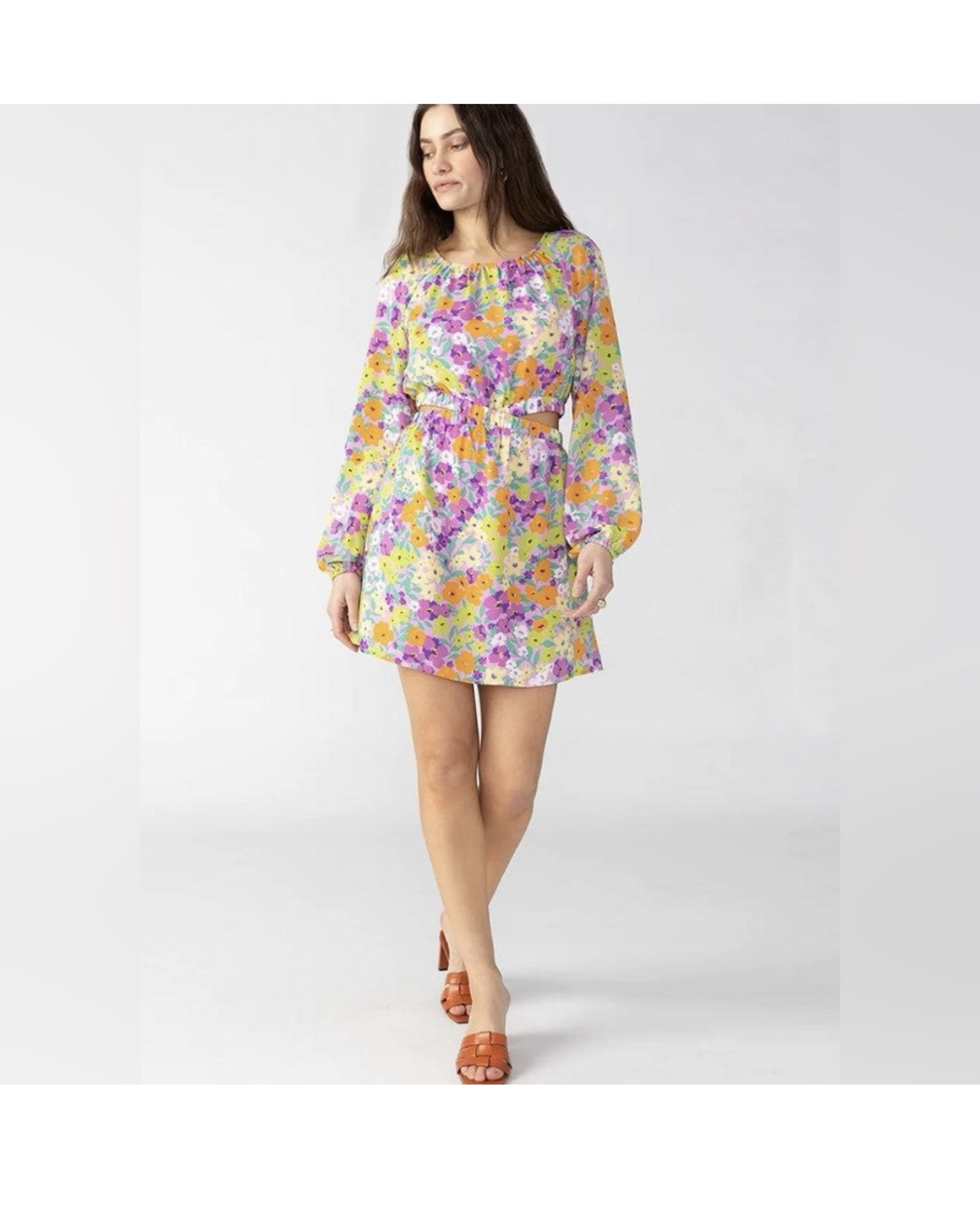 Women's Dress - Fresh Garden Floral Elastic Waist Dress - photo 2