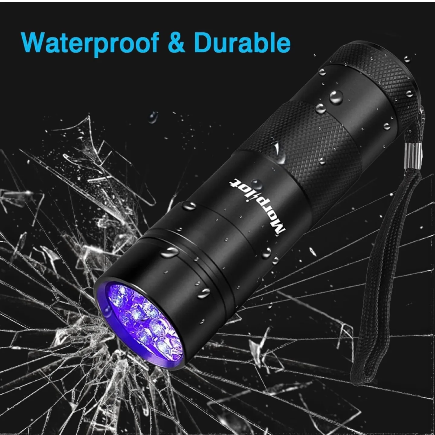 2pc Blacklight Flashlights uv Flashlight,12 LED 395nm image indicator(7)