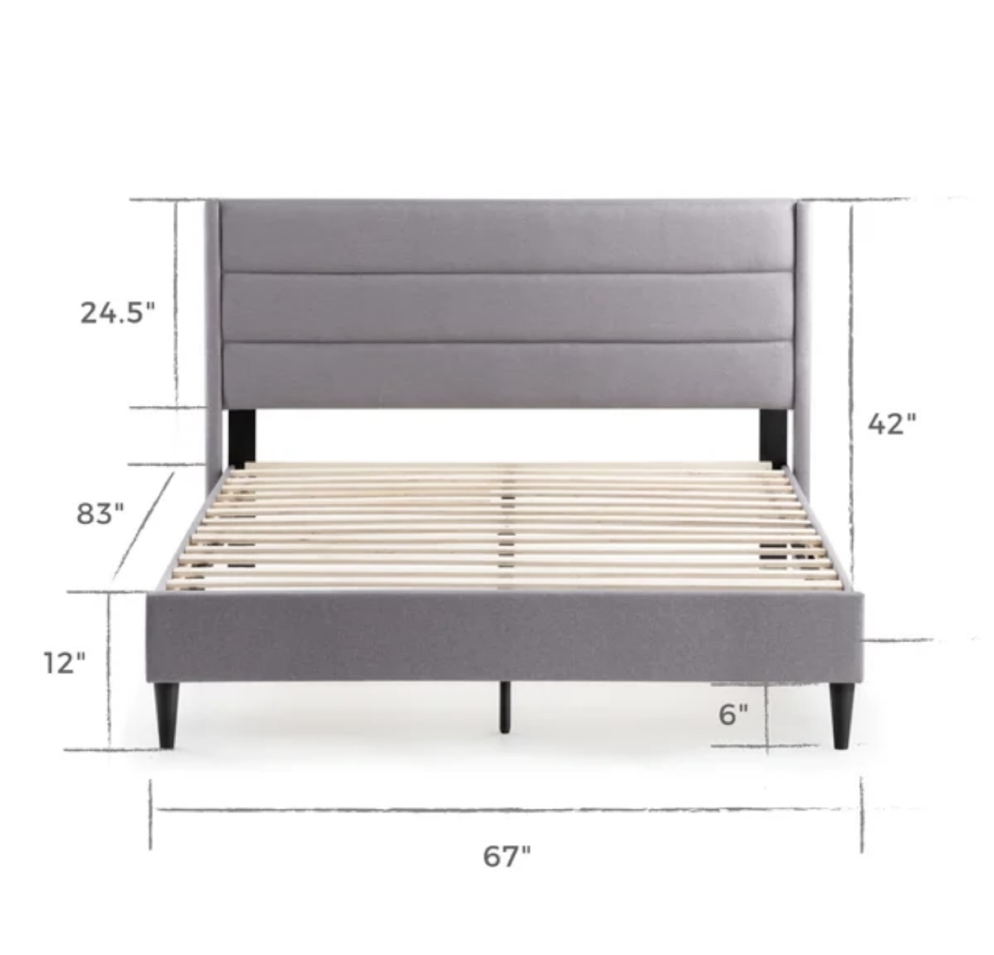 Queen Size Upholstered Bed with Mattress, Pillows & Duvet - photo 4