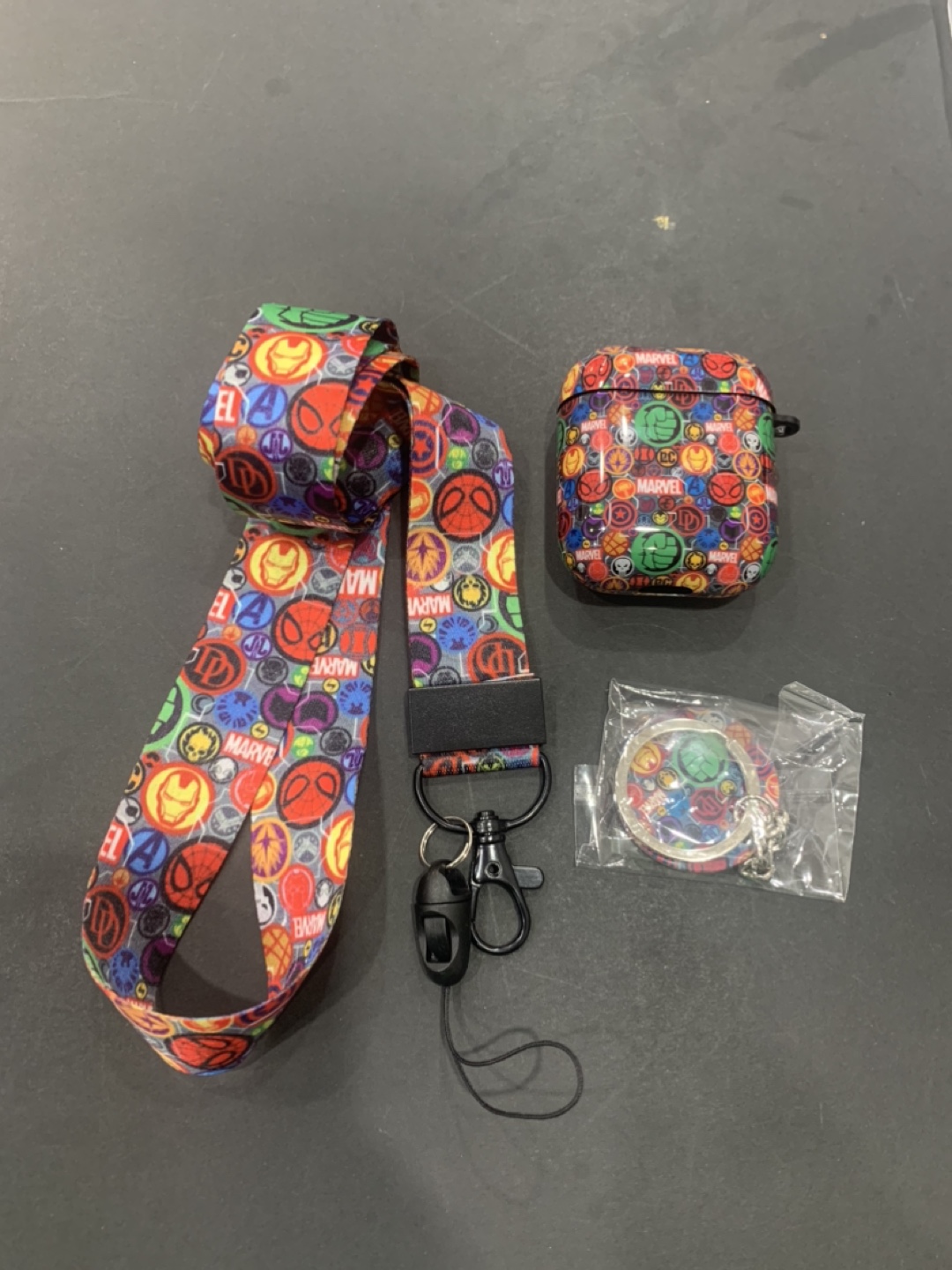 Marvel Airpod Case, Keychain and Lanyard