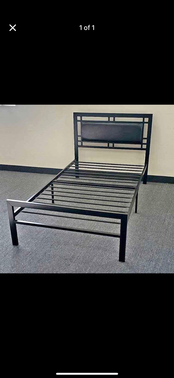 Black Metal Bed Frame with head bord