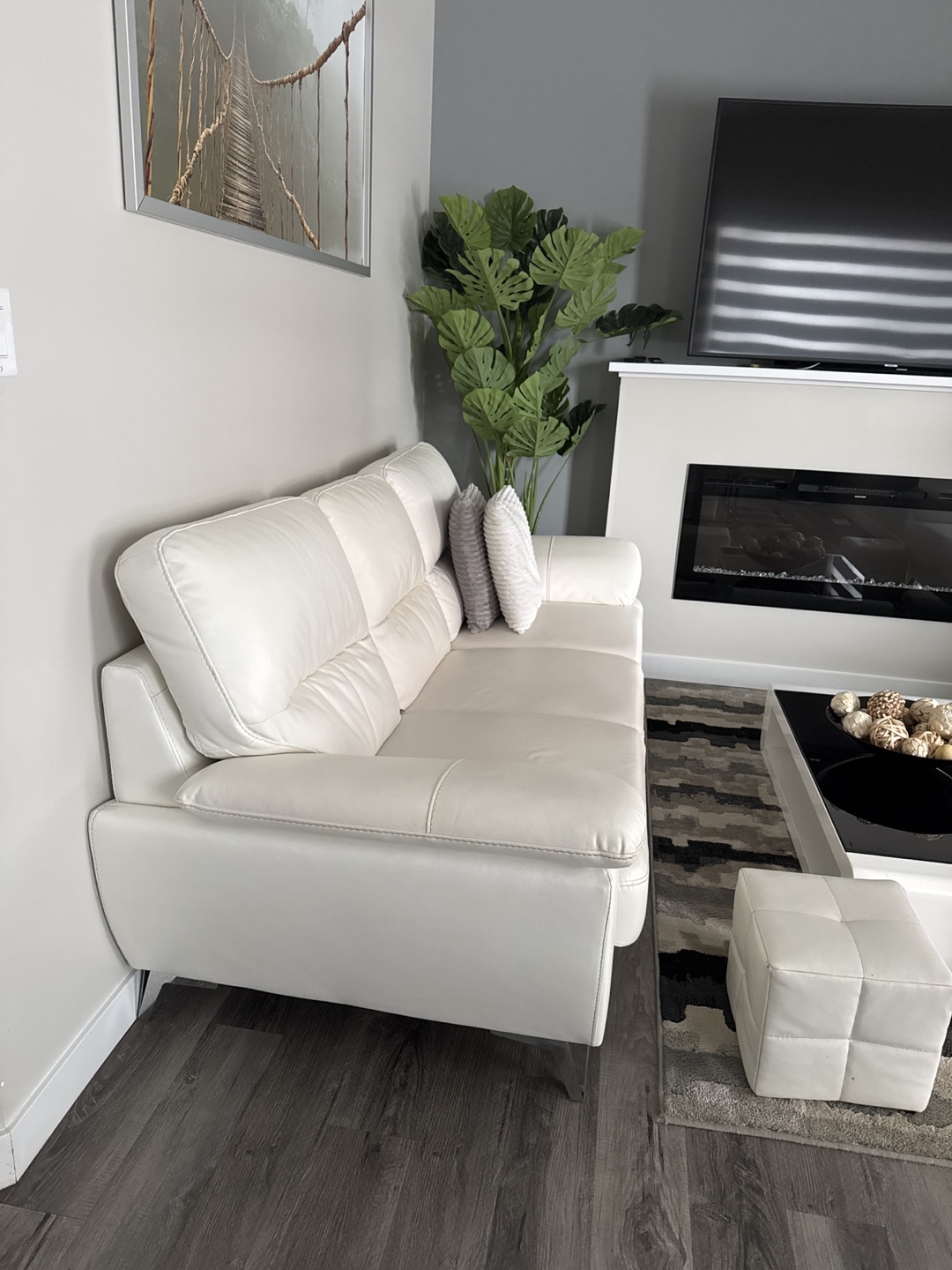 White Leather Sofa