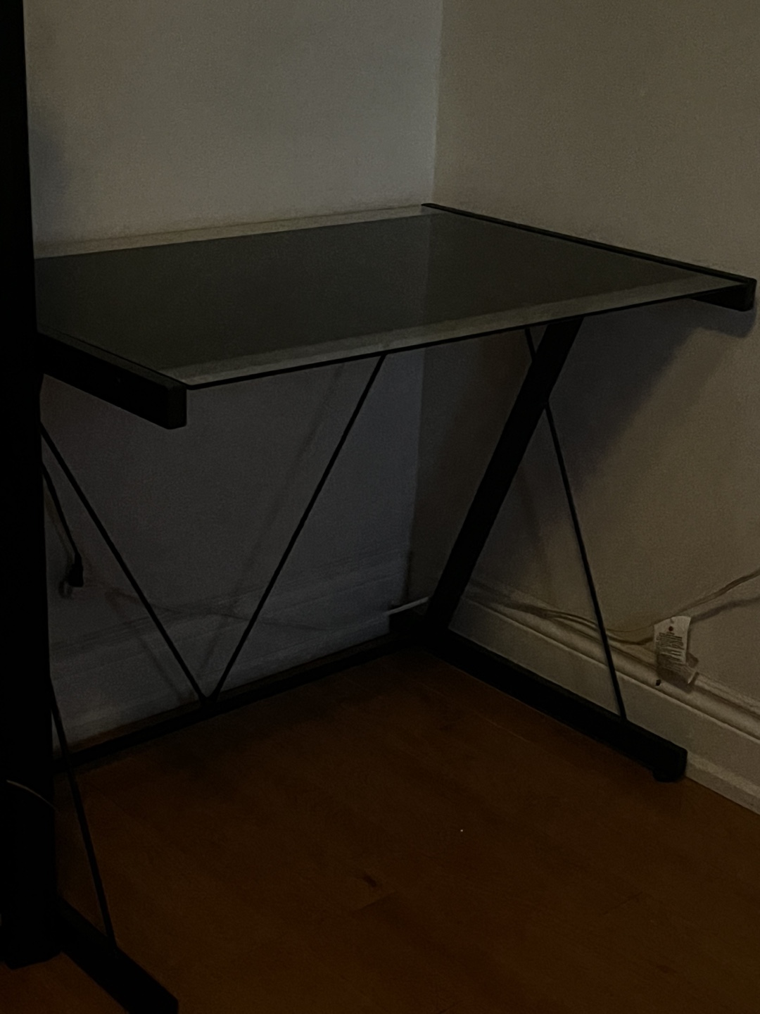 Black Glass Computer Desk
