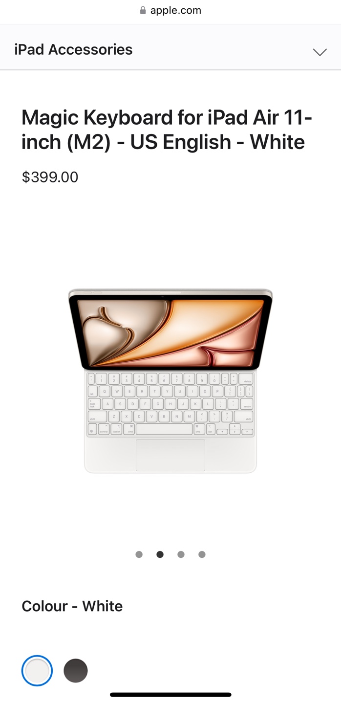 Apple Magic Keyboard for iPad Pro 11”White - photo 4