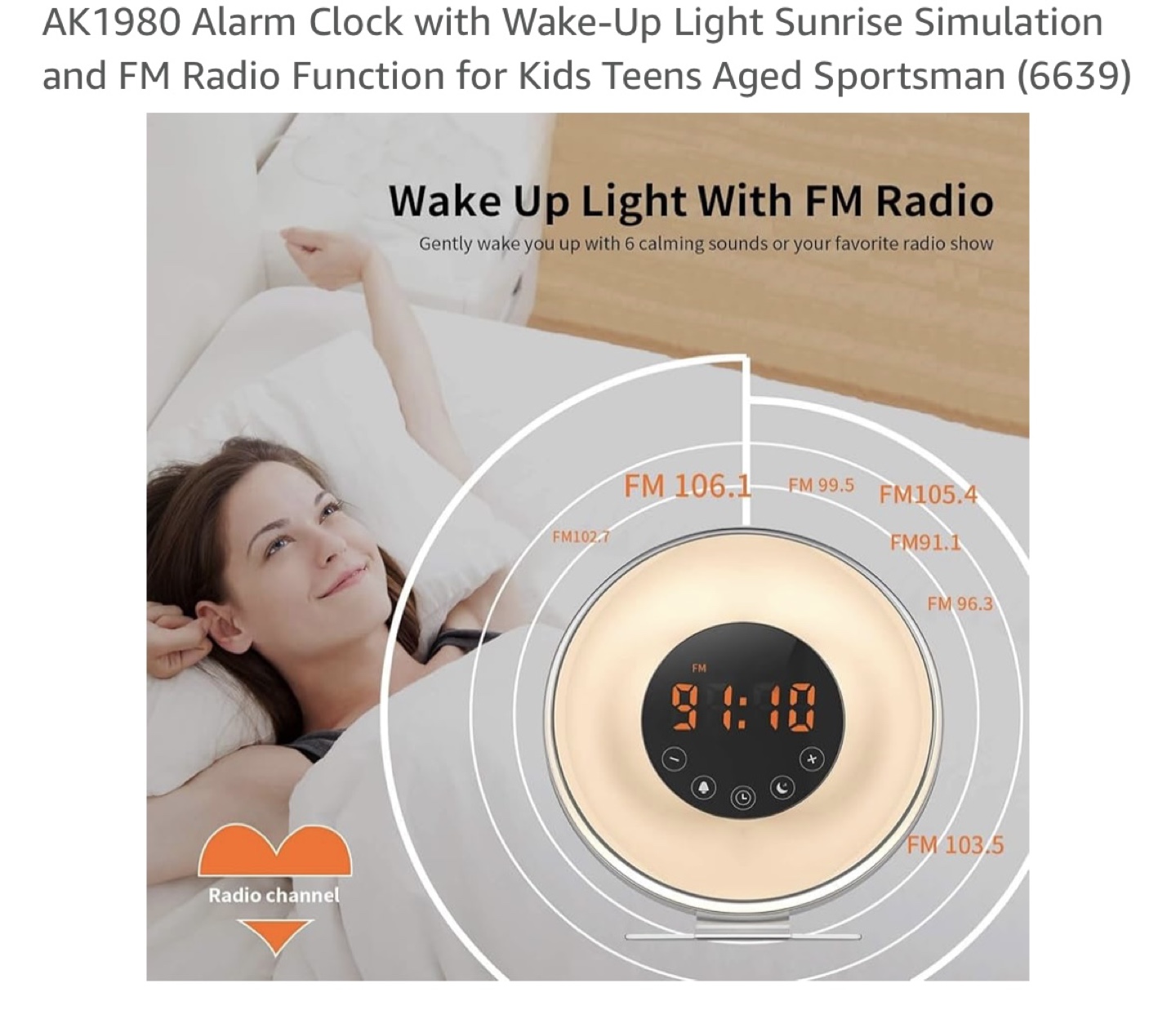 Alarm Clock with Wake-Up Light Simulation and Radio
