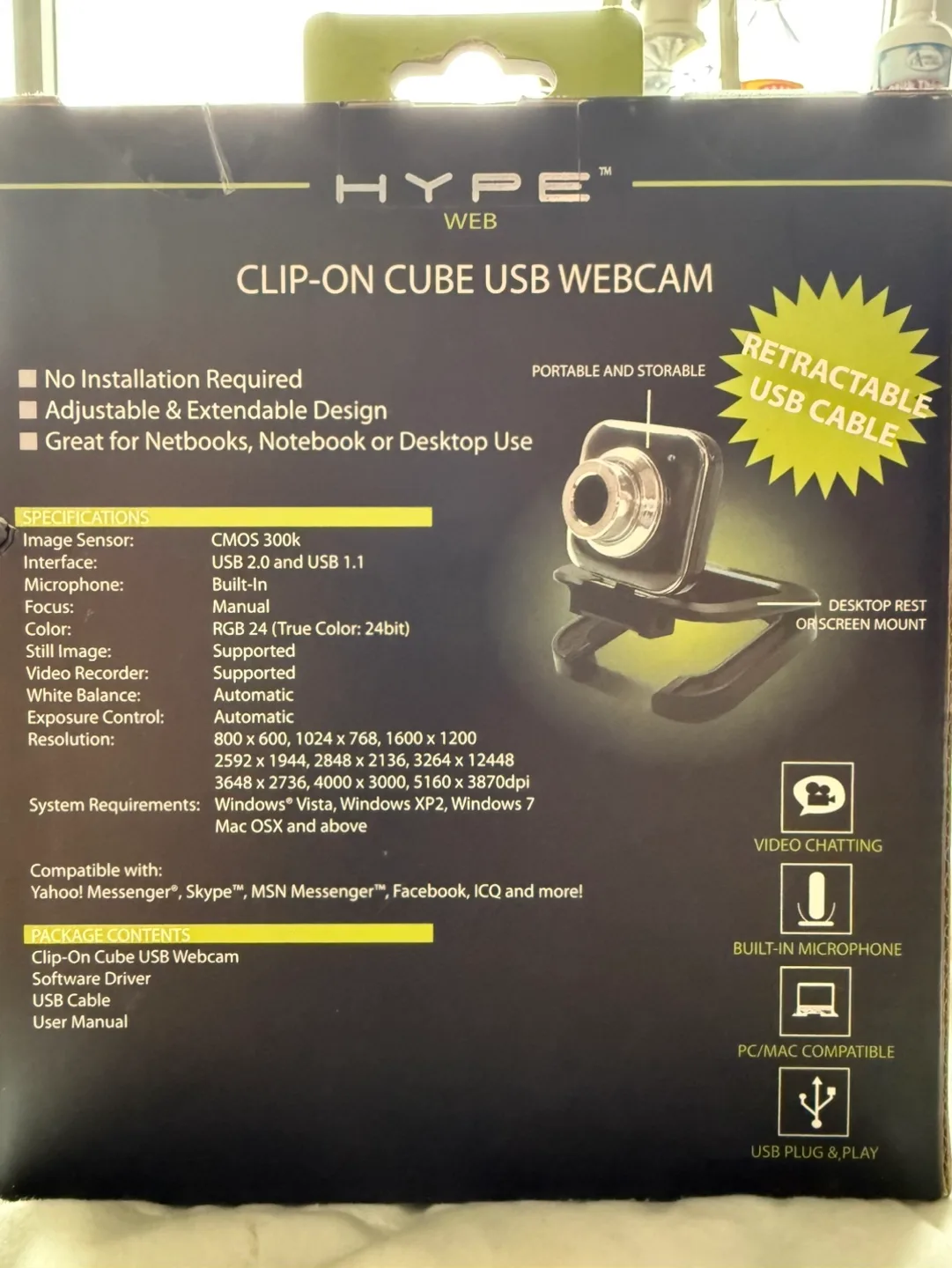 Hype Web Clip-on Cube USB Webcam image indicator(2)