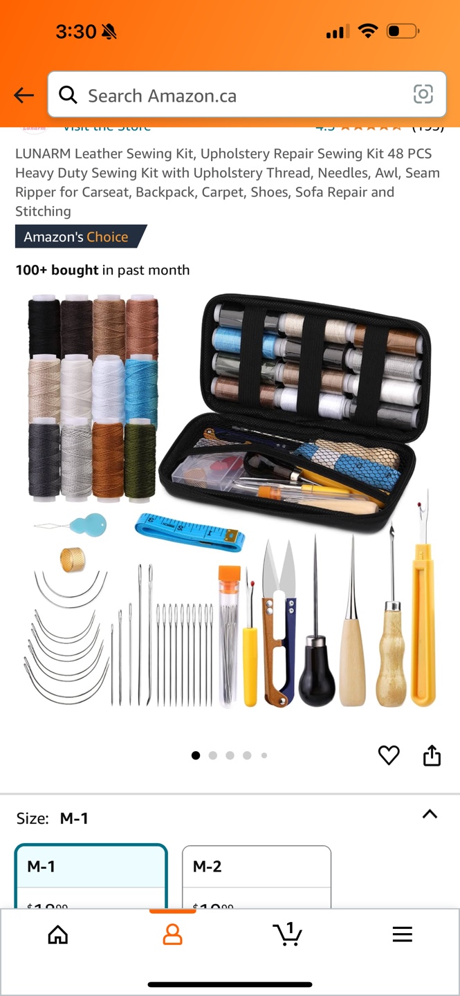 Leather Sewing Kit with Tools and Thread