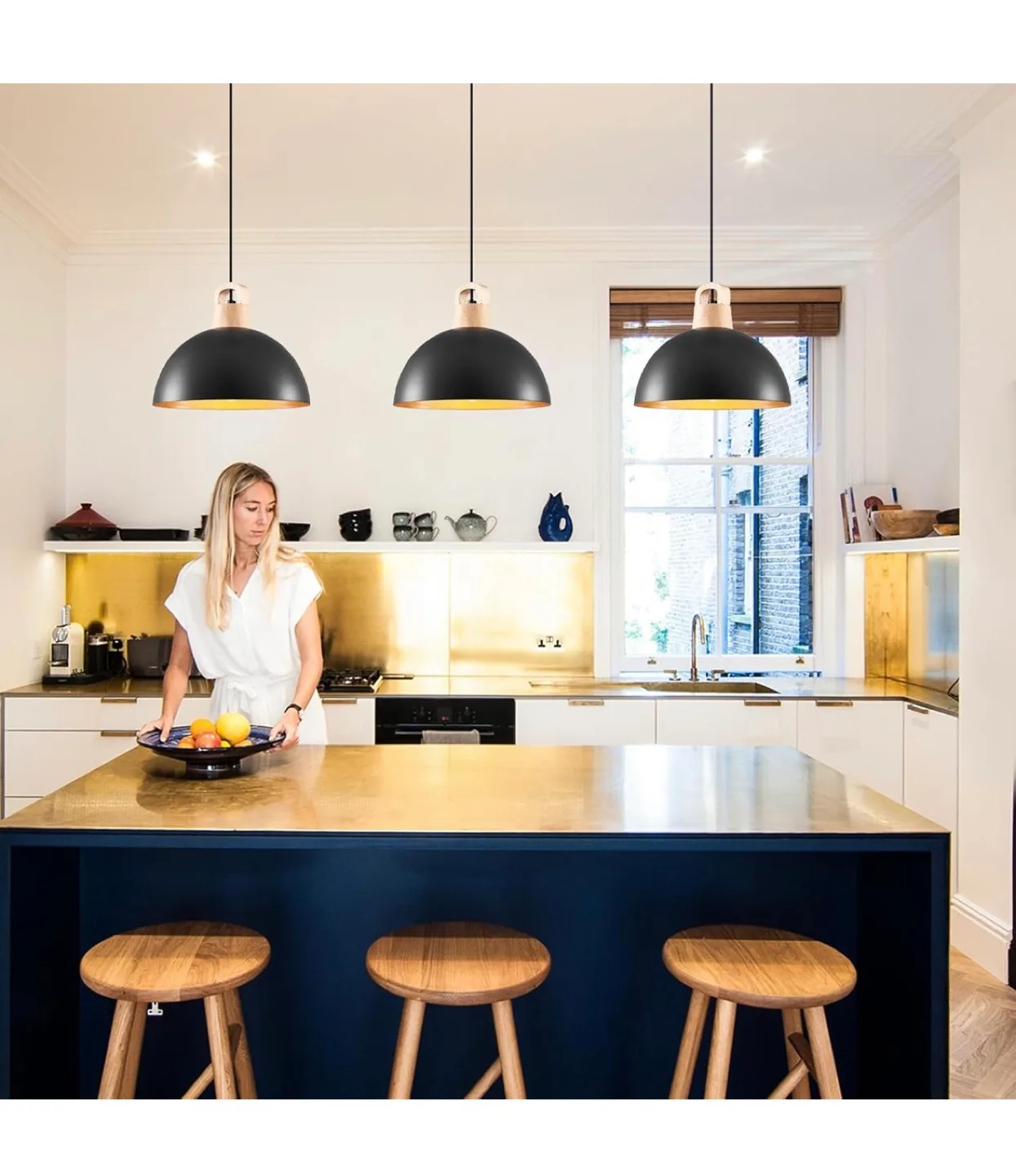 SESIMENT Black Pendant Light 11.8inches 2 Packs image indicator(3)