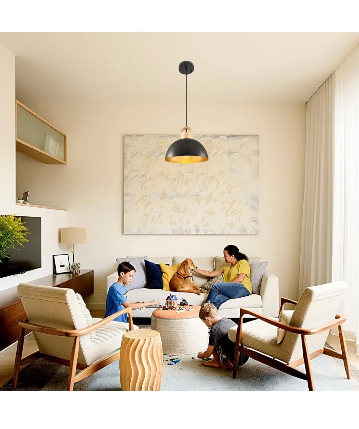 SESIMENT Black Pendant Light 11.8inches 2 Packs image indicator(5)