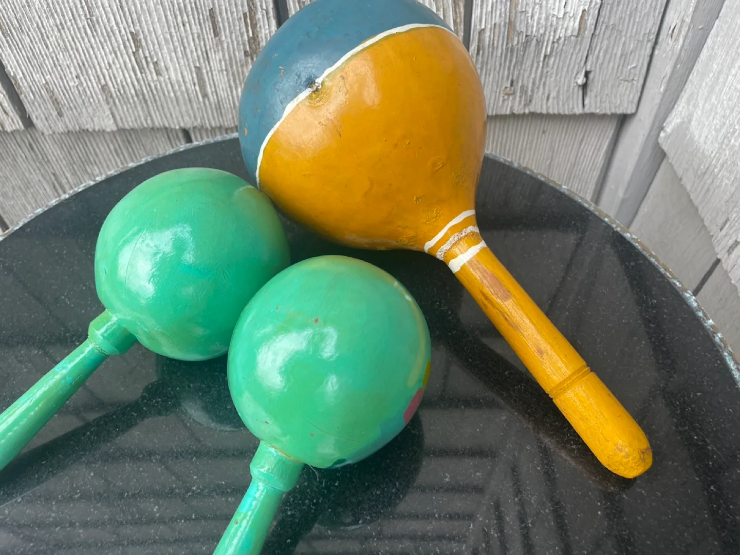 Hand painted maracas lot of three Mexico image indicator(4)