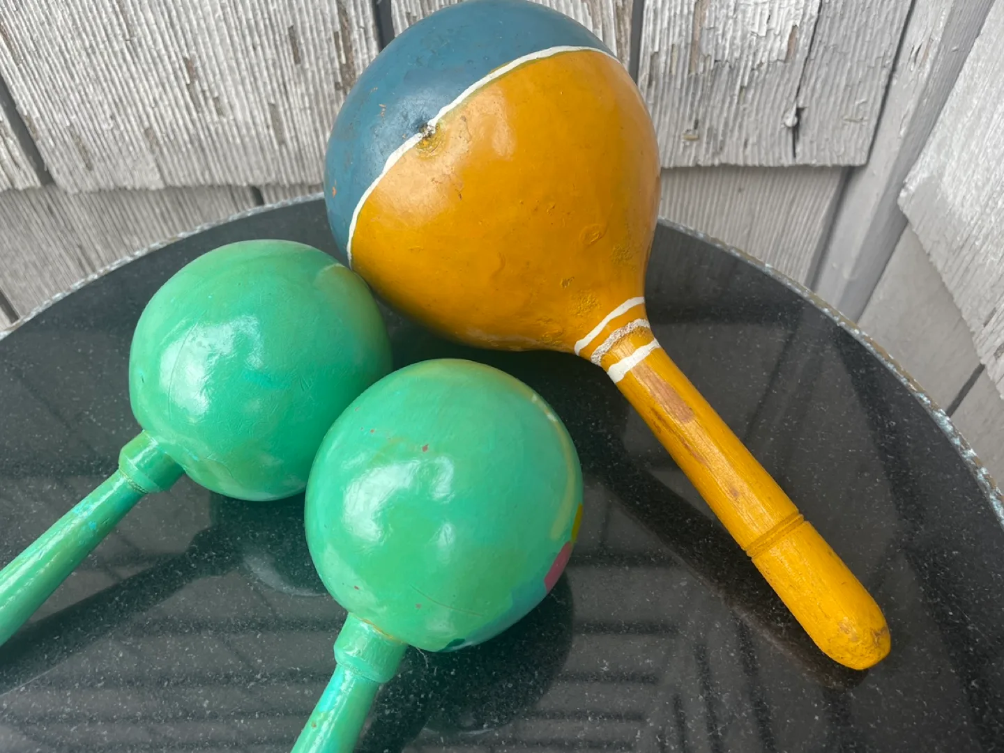 Hand painted maracas lot of three Mexico image indicator(7)