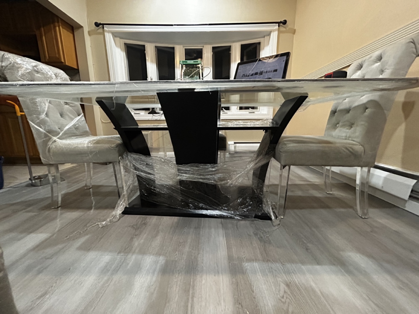 Glass Dining Table with Chairs