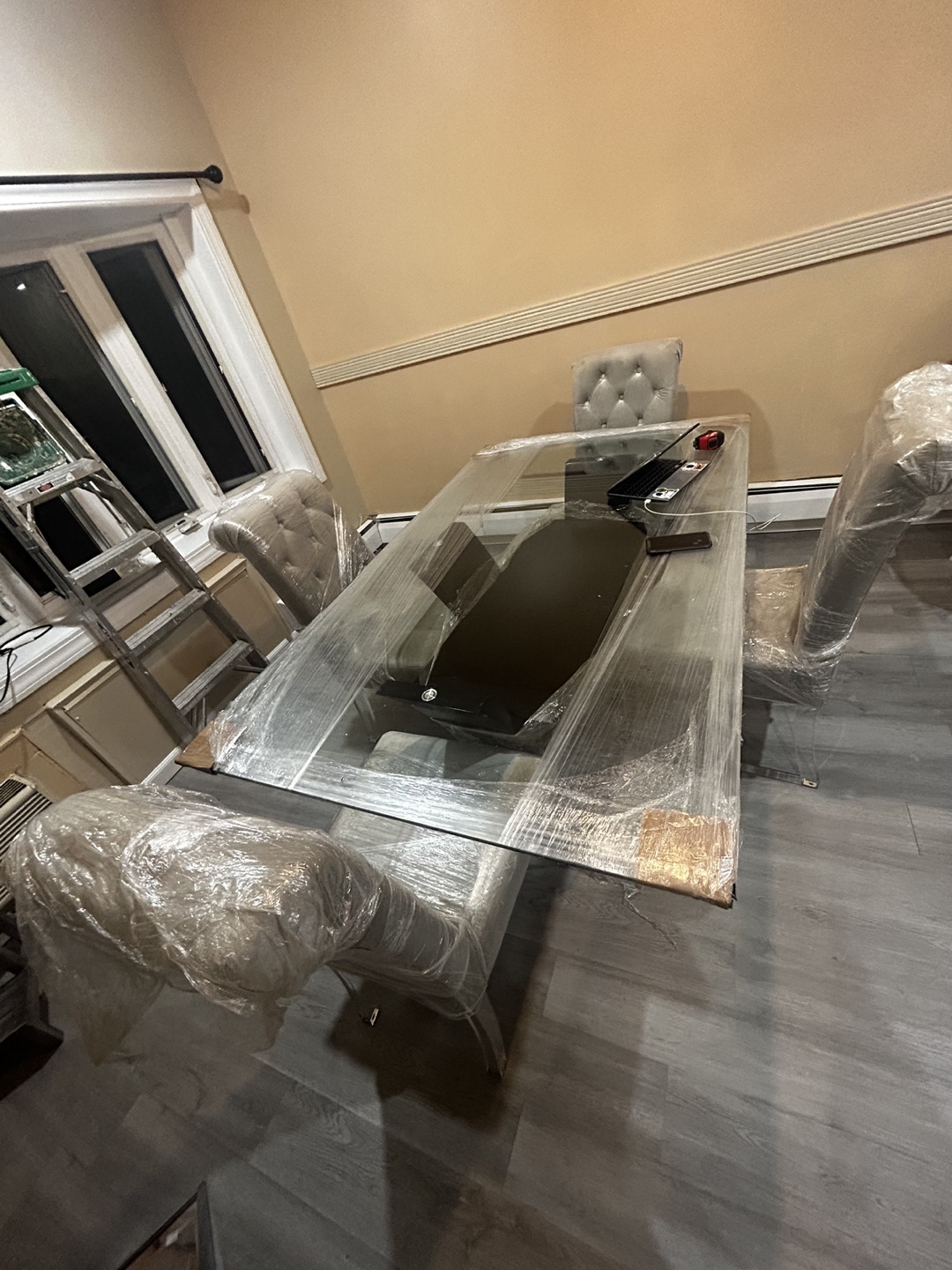 Glass Dining Table with Chairs - photo 2