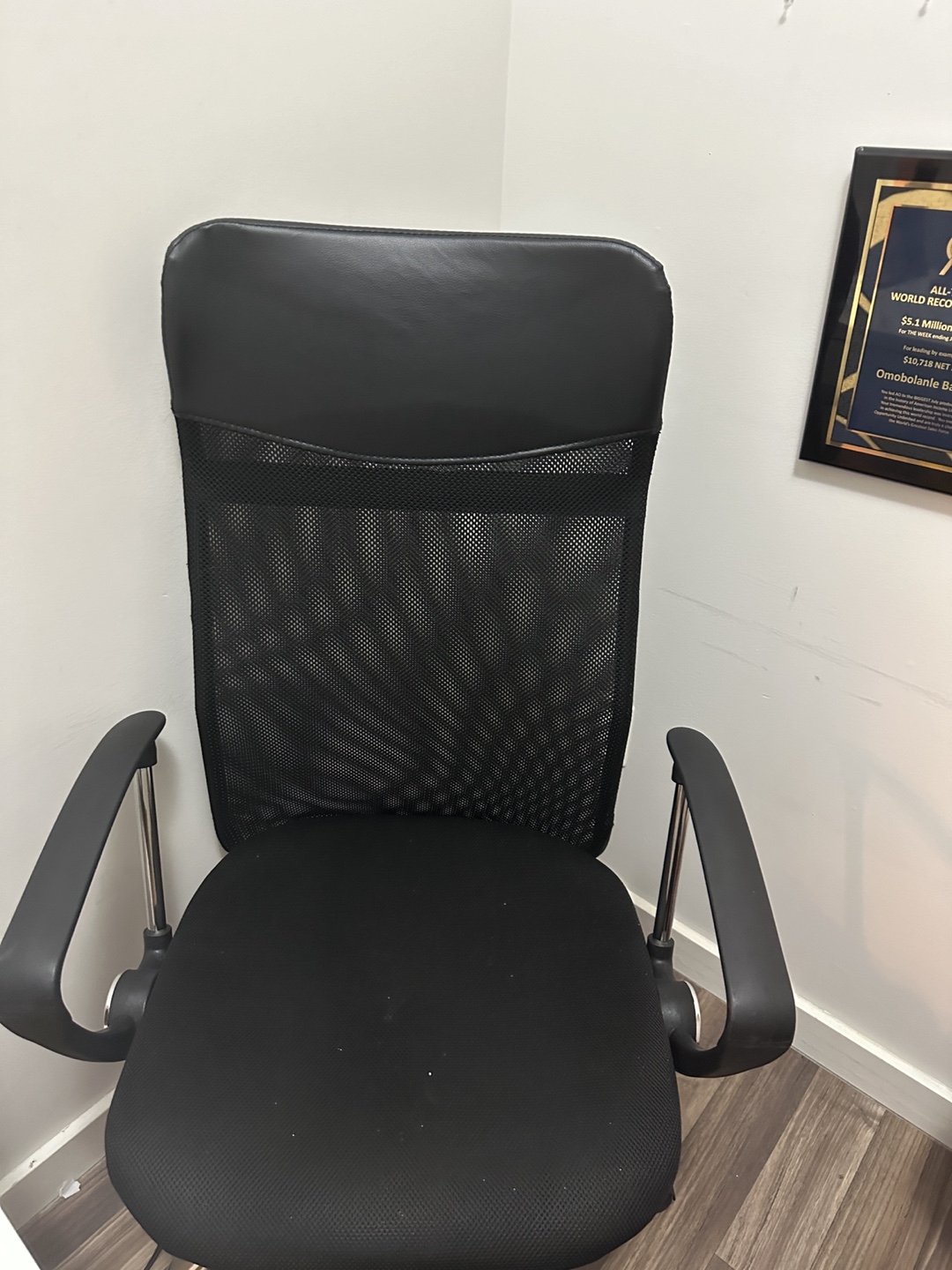 White Desk with Black Office Chair