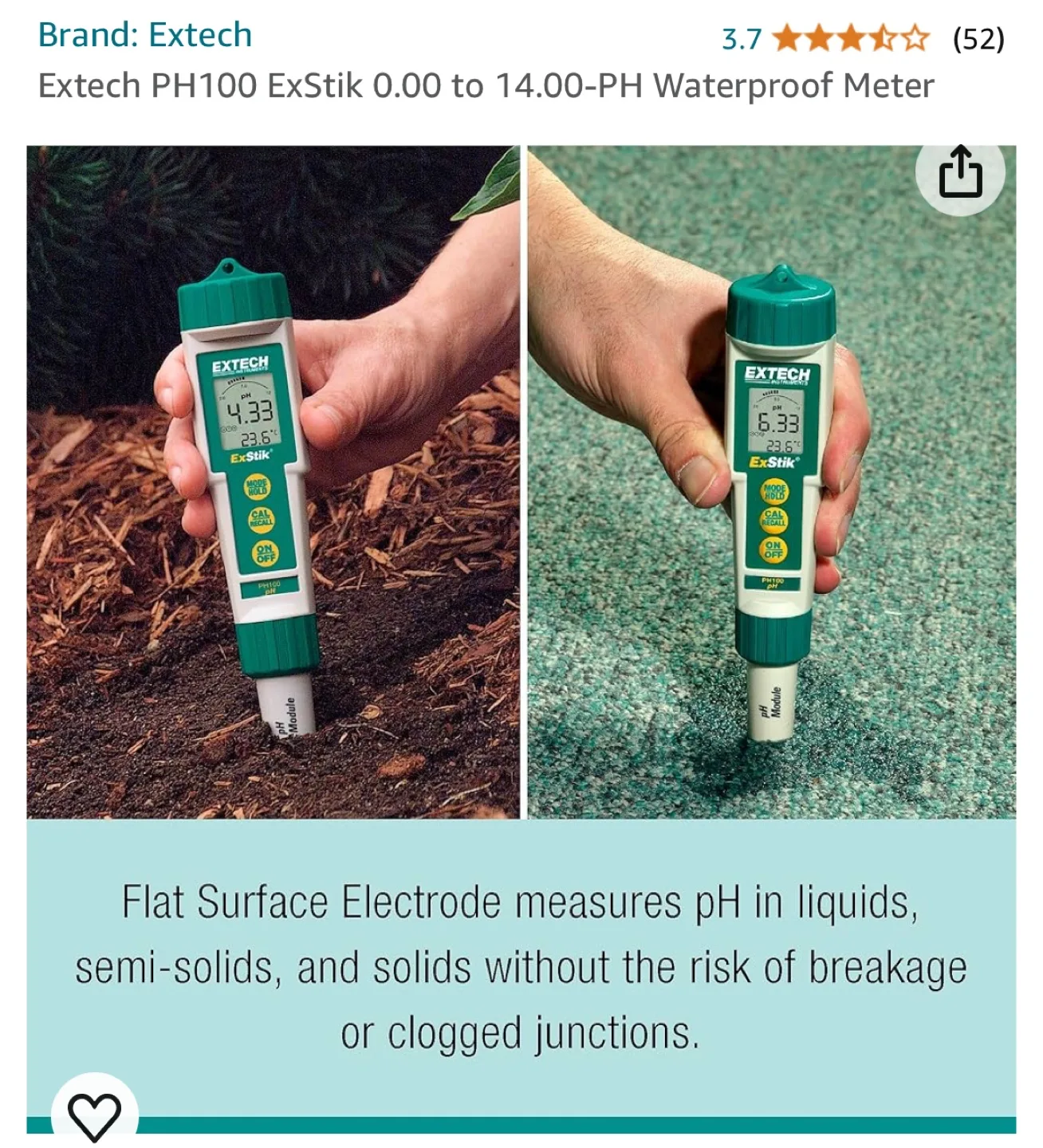 Extech PH100 ExStik Waterproof pH Meter image indicator(3)