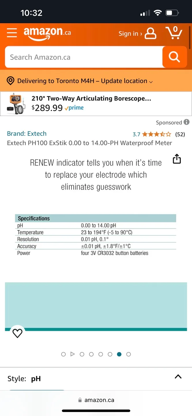 Extech PH100 ExStik Waterproof pH Meter image indicator(7)