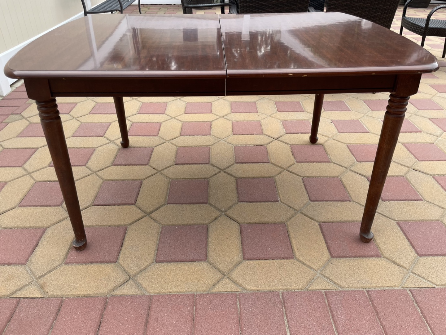 Dark Brown Extendable Wood Dining Table - photo 3