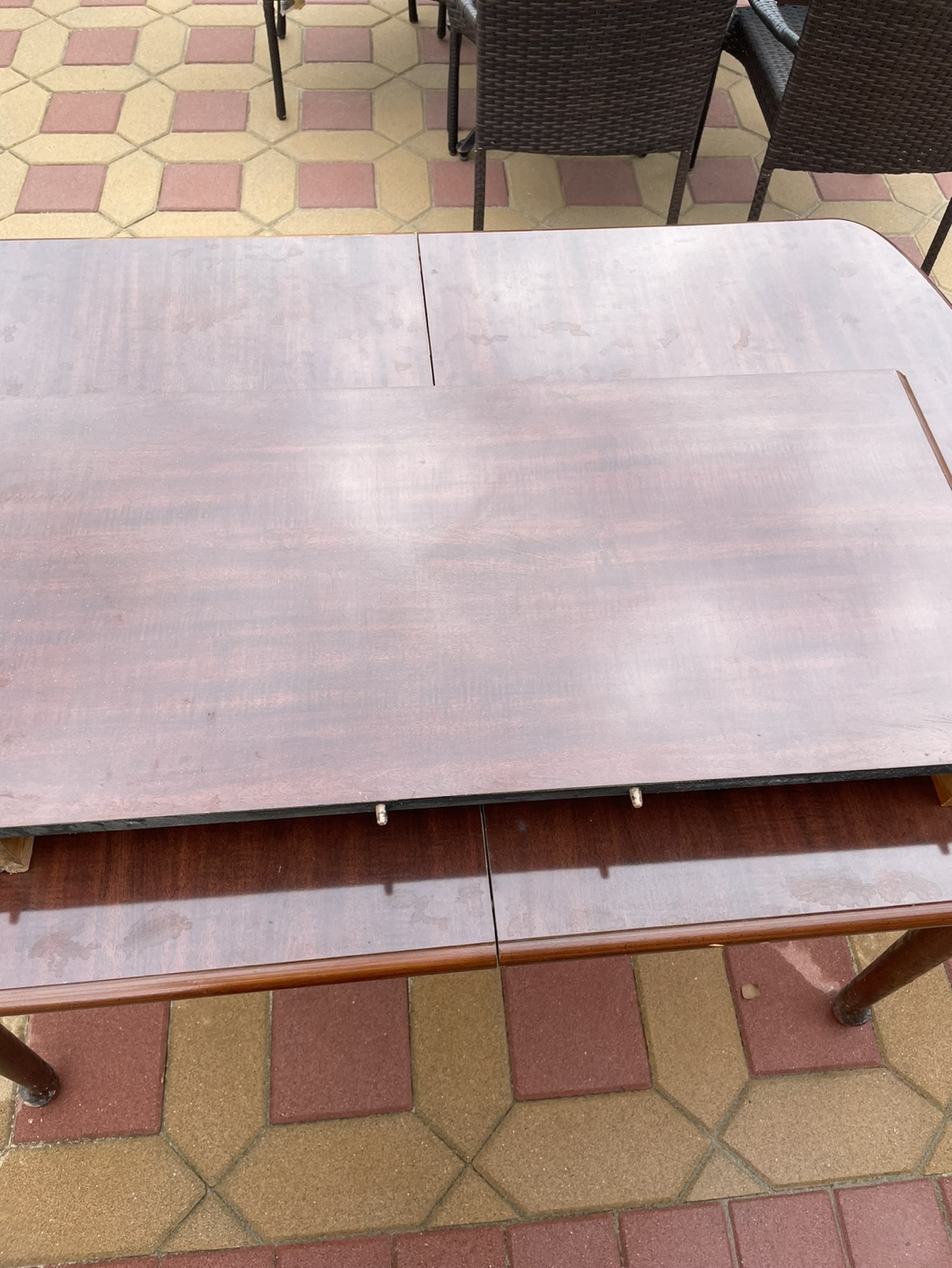 Dark Brown Extendable Wood Dining Table - photo 5