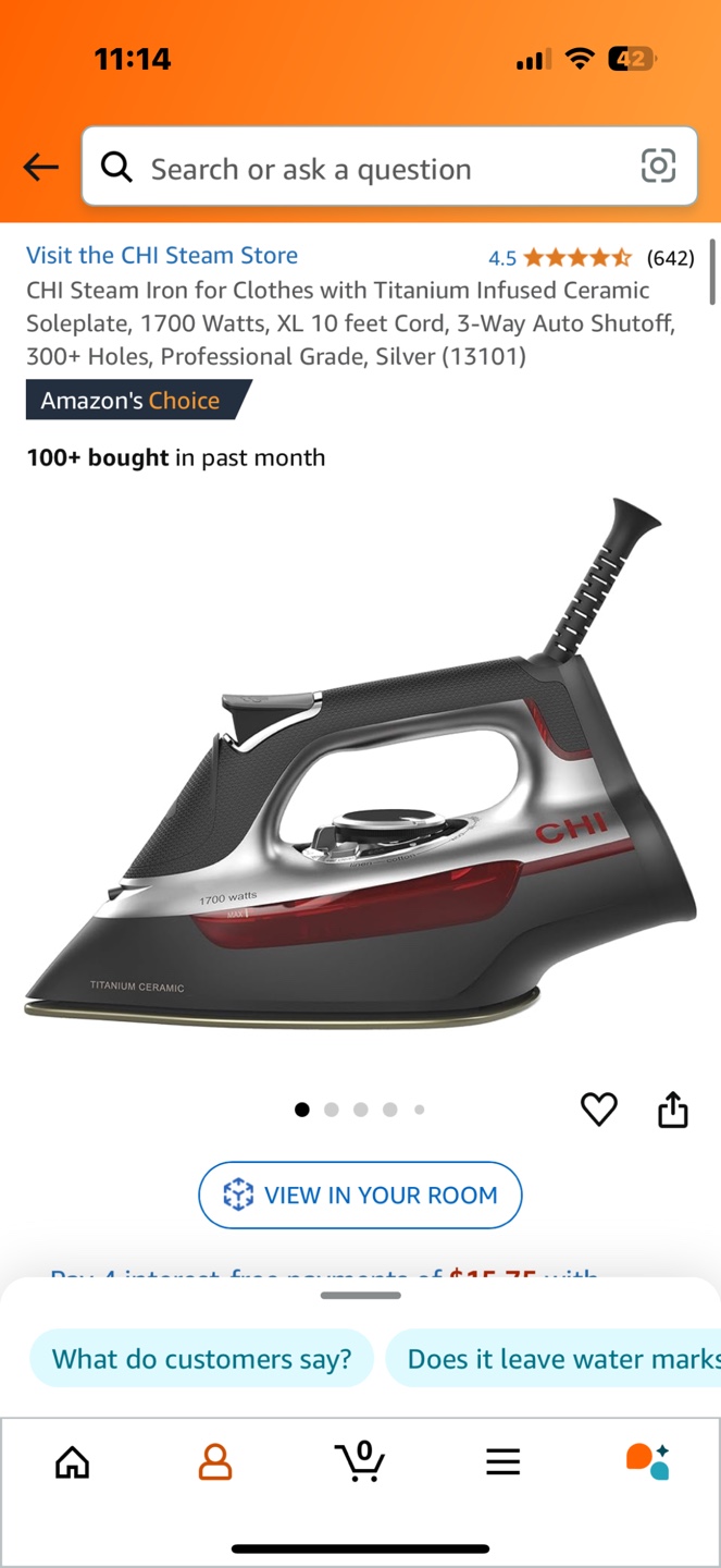 CHI Steam Iron with Titanium Infused Ceramic Soleplate - photo 2