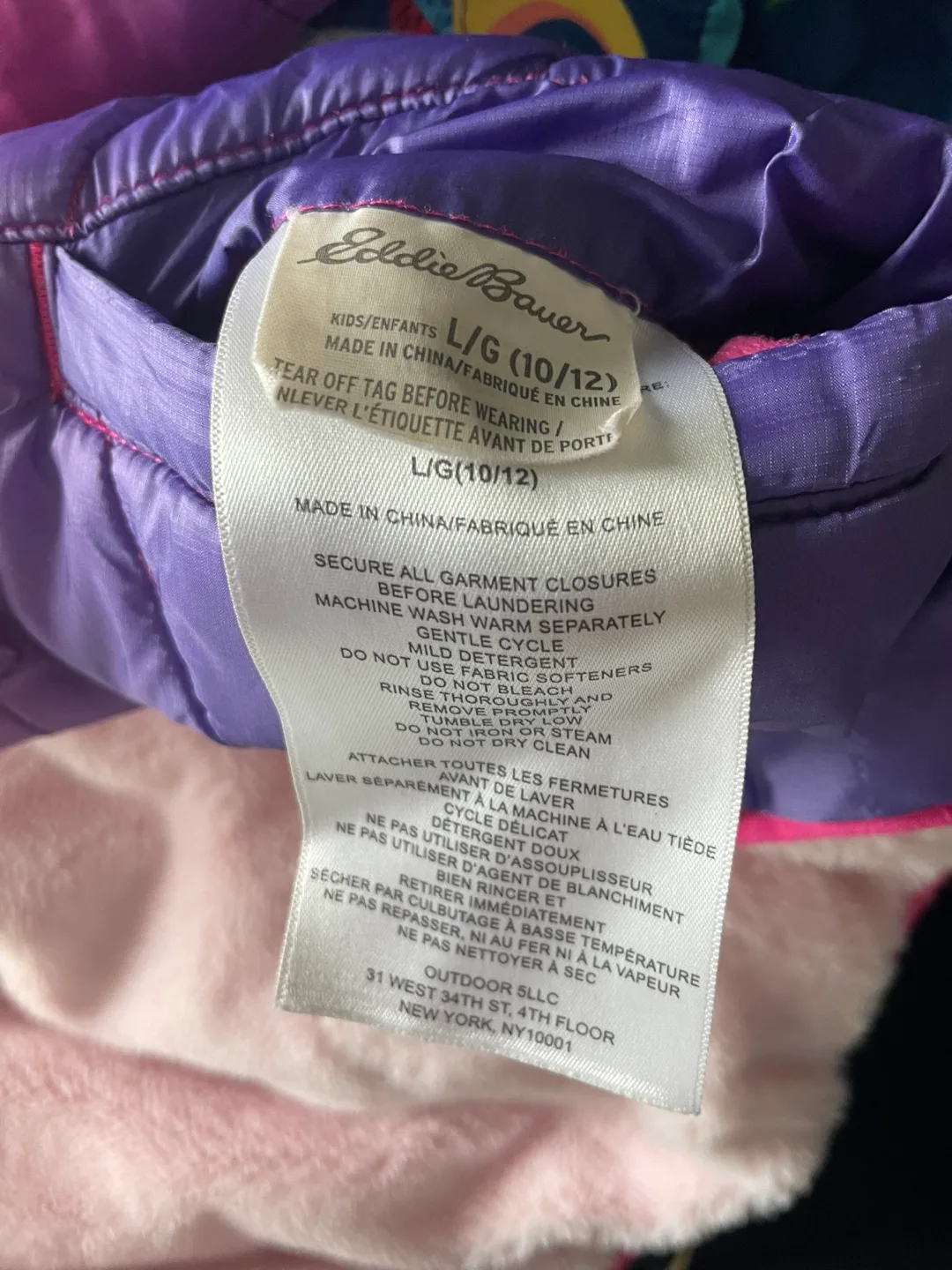 Eddie Bauer Reversible Pink & Purple Jacket - Size L/G (10/12) image indicator(5)