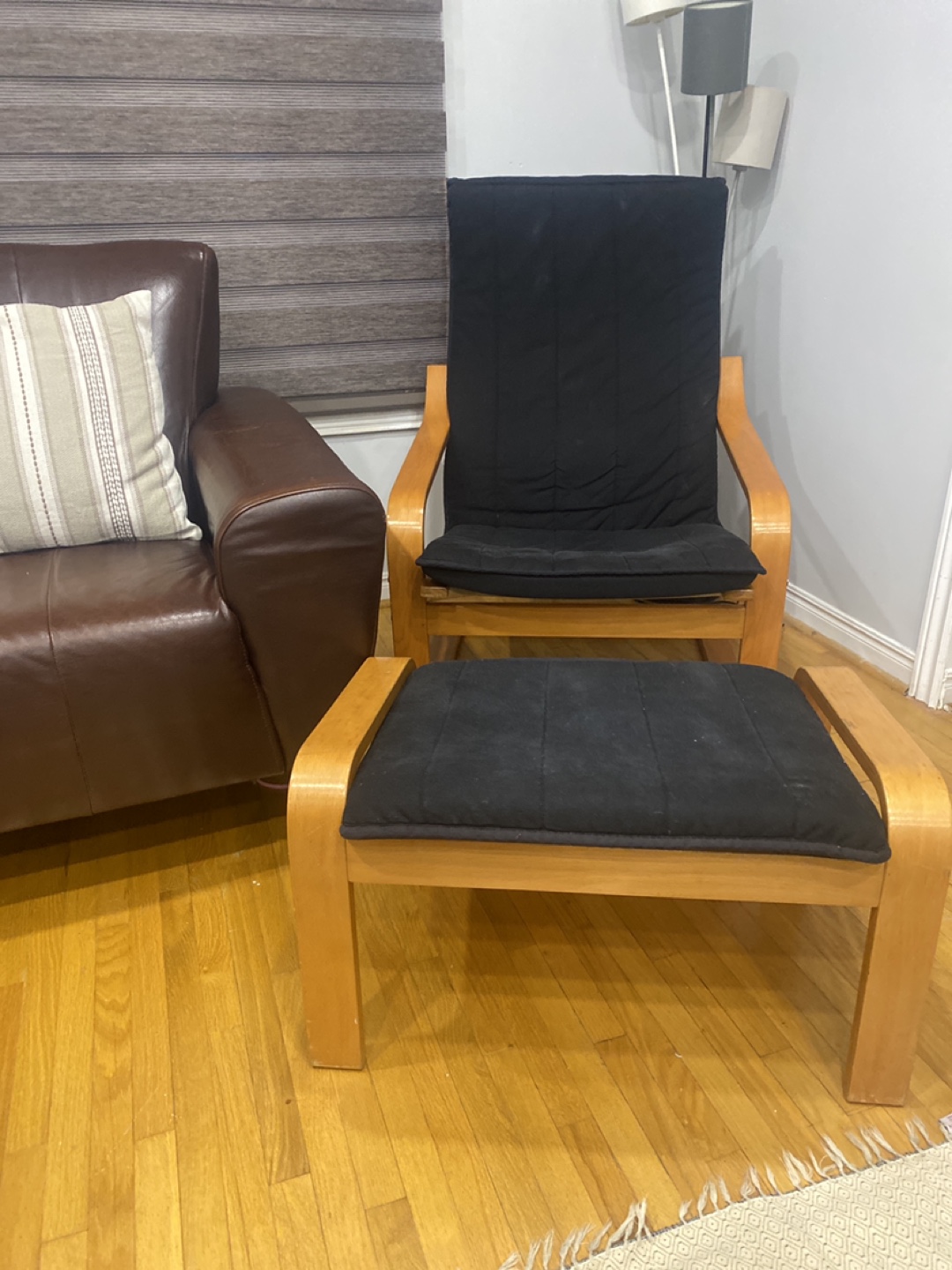 IKEA Poäng Chair and Ottoman