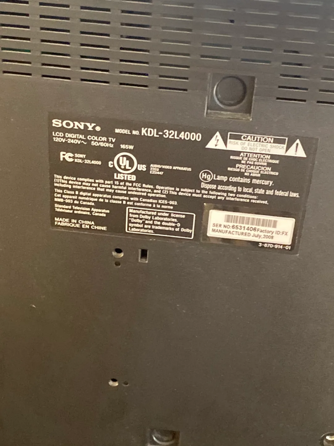 Sony Television image indicator(4)