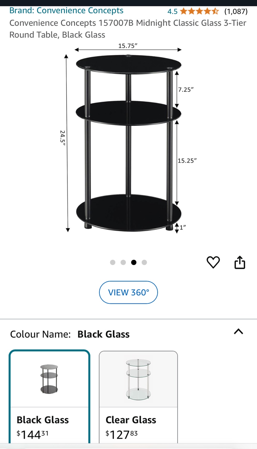 Convenience Concepts 3-Tier Round Table - photo 2