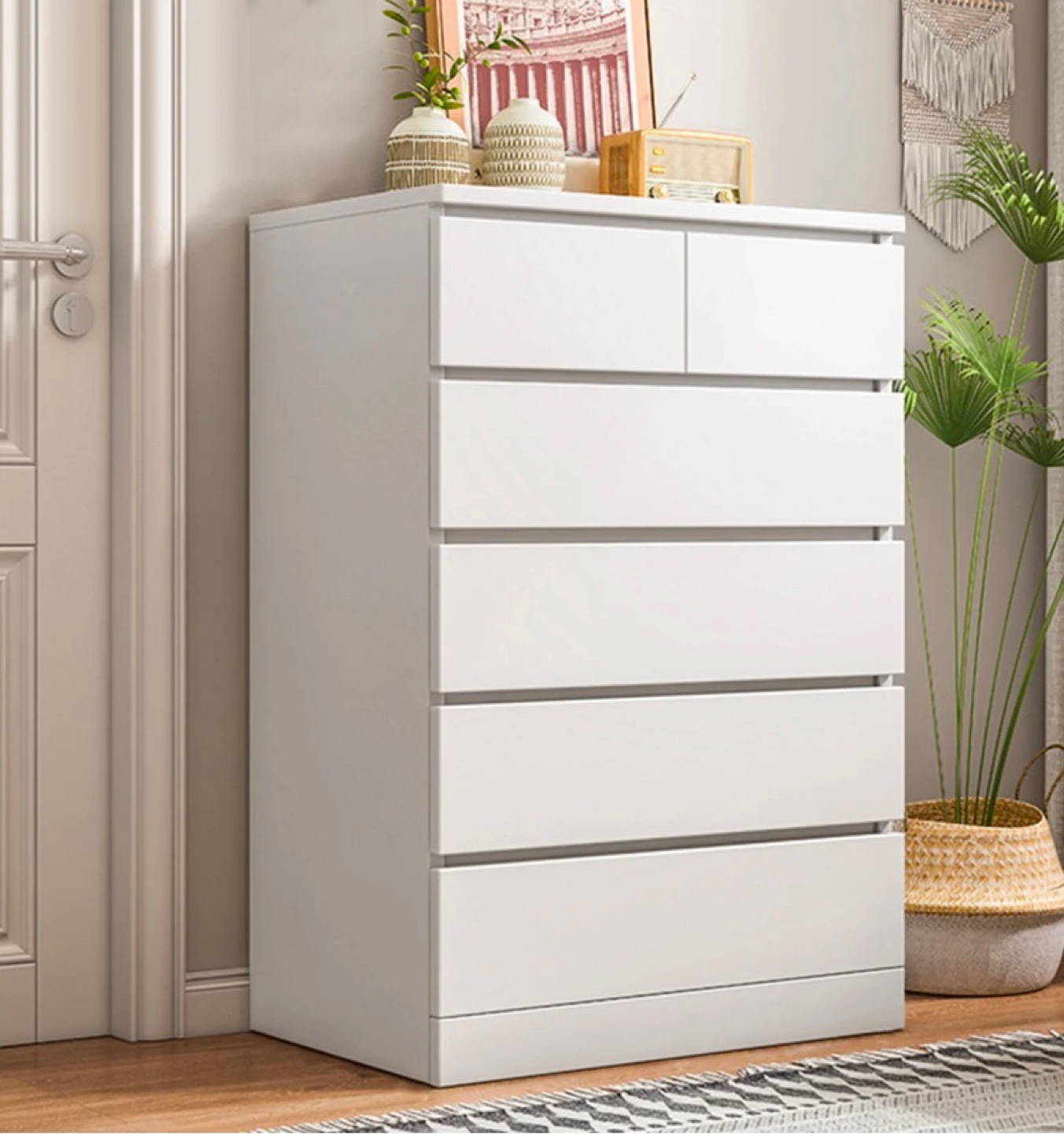White 6-Drawer Dresser - photo 2