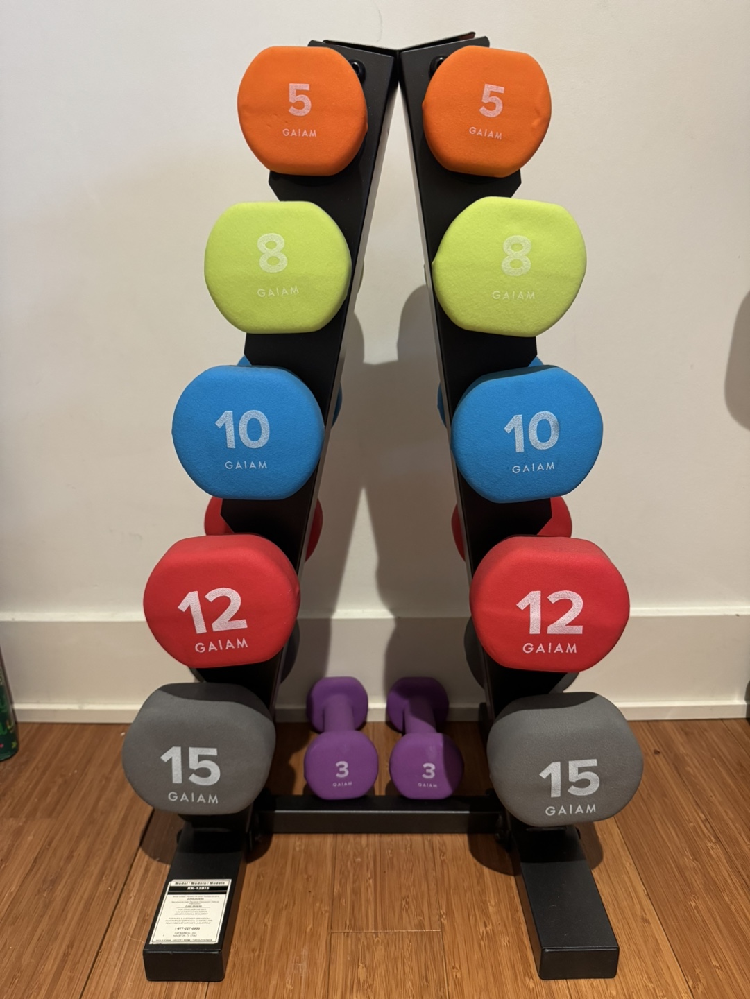 CAP Barbell Black A Frame Dumbbell Rack (Dumbbells included)