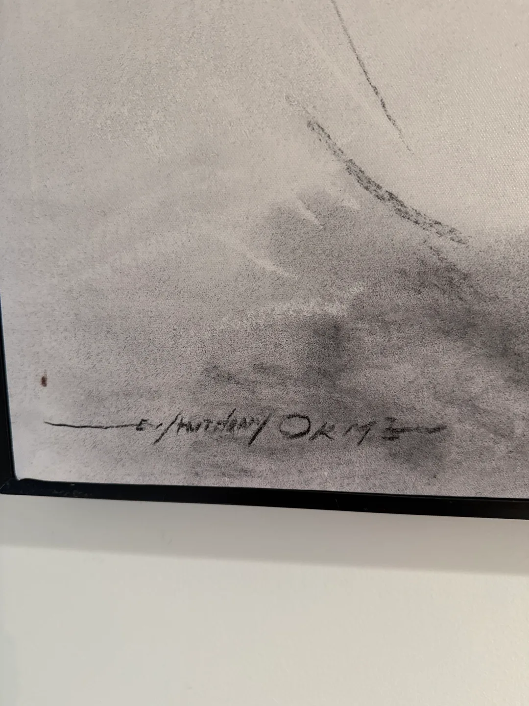 Framed Charcoal Drawing/ wall art image indicator(3)