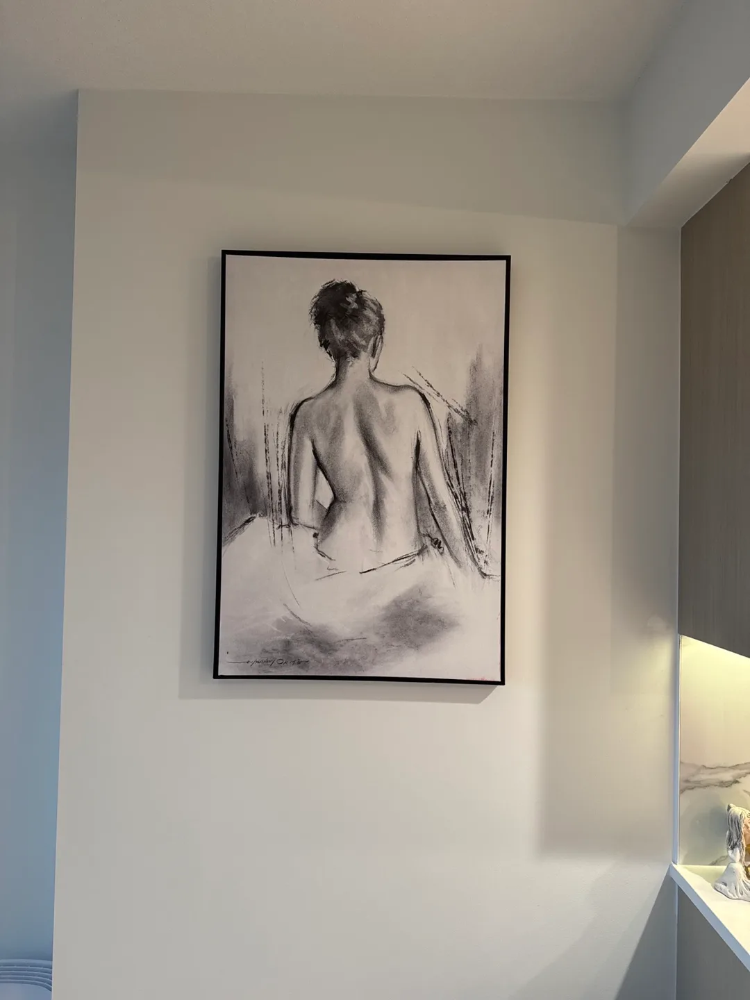 Framed Charcoal Drawing/ wall art image indicator(2)