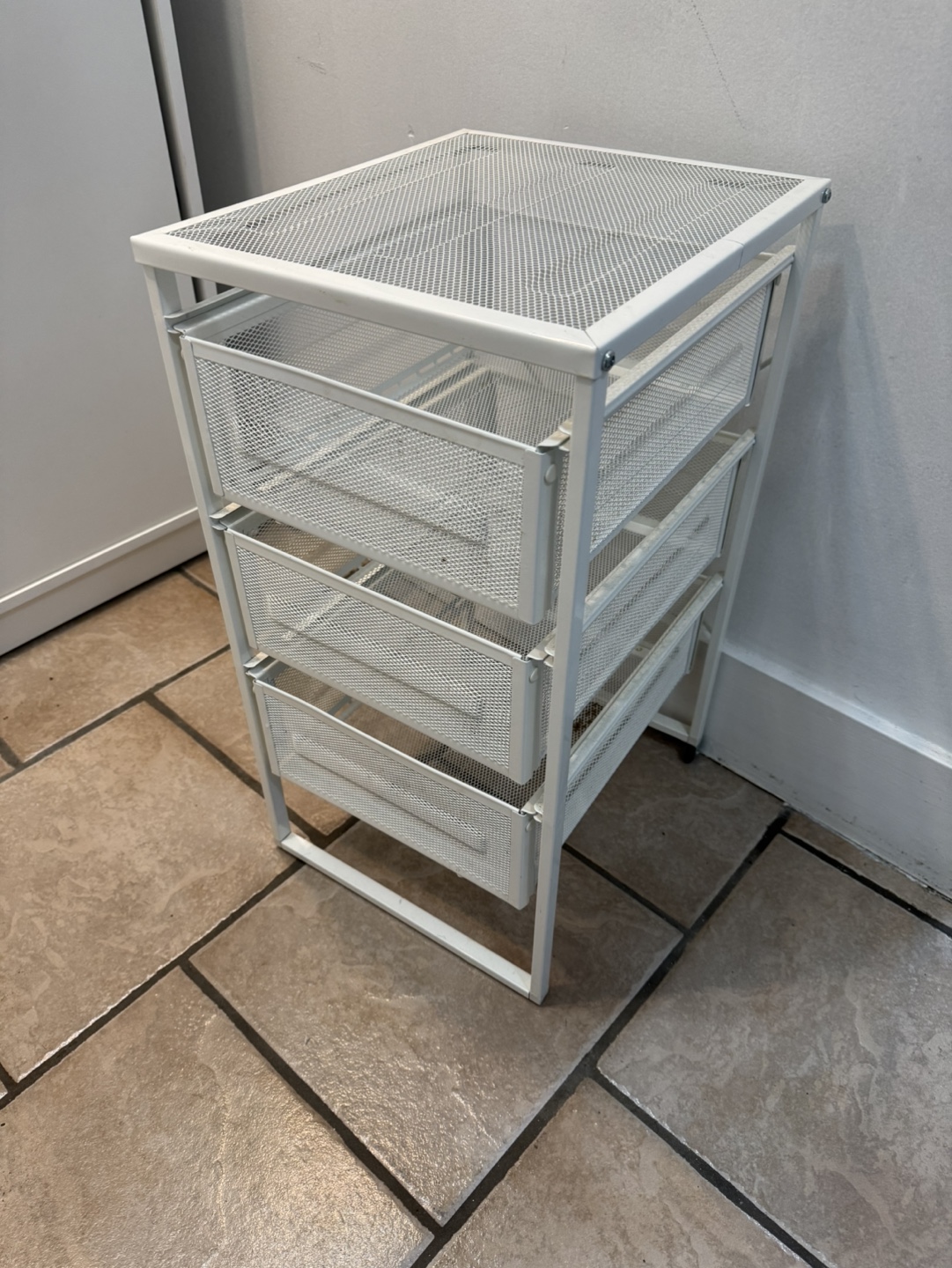 White Metal Storage Organizer