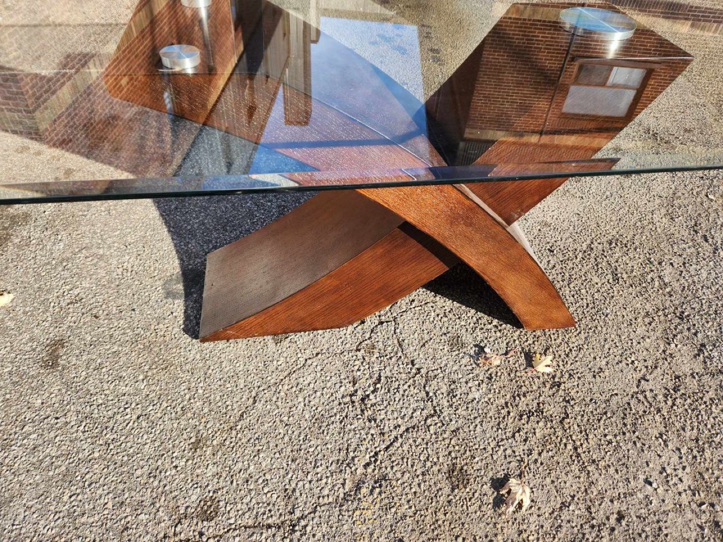Glass and Wood Dinner Table - photo 3