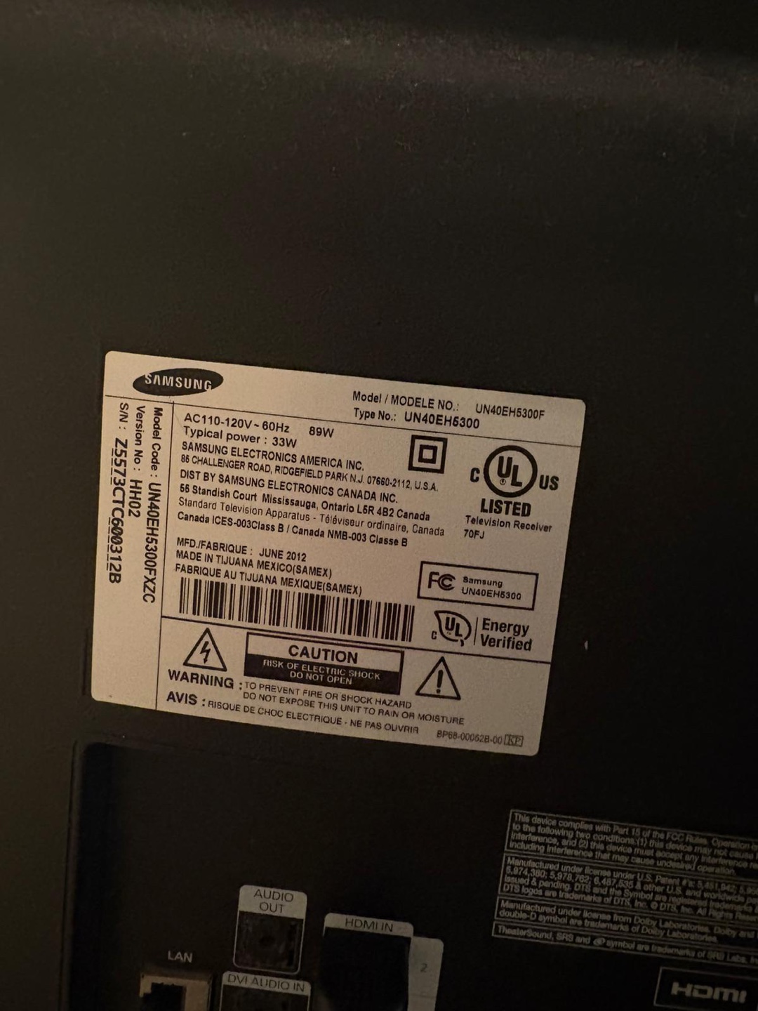 Samsung UN40EH5300F 40 inch TV - photo 2